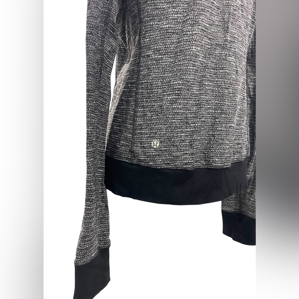 Lululemon Be Present Jacket in Coco Pique Black Heathered Full Zip Sweater Sz 12 - Picture 13 of 16